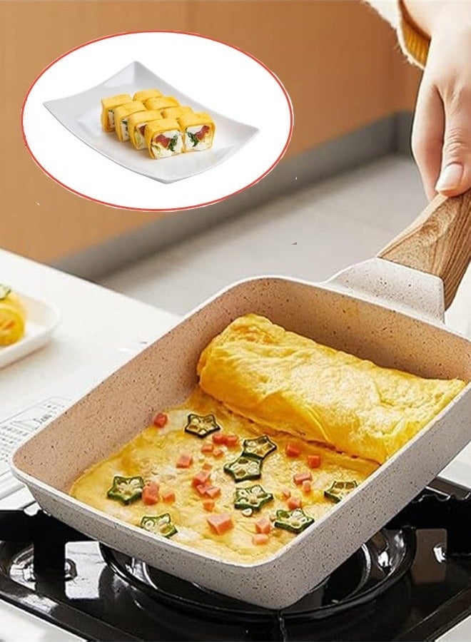 Beauenty Nonstick Granite Cooking Pan for Eggs and Omelette, Induction and Gas Cooktop Compatible with Heat-Resistant Handle (7.1x5.9 Inch)  - Image 1