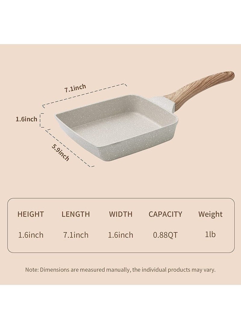Beauenty Nonstick Granite Cooking Pan for Eggs and Omelette, Induction and Gas Cooktop Compatible with Heat-Resistant Handle (7.1x5.9 Inch)  - Image 5