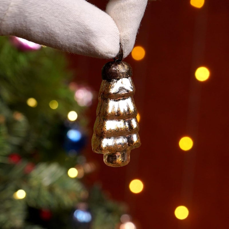 Indian-Shelf 300 Piece Glass Retro Multicolor Christmas Ornaments Decorative Mercury Mini Vintage Bulk Hanging Ornament for Halloween Christmas Tree New Year Valentine Day Holidays Event Wedding Party Decor  - Image 4
