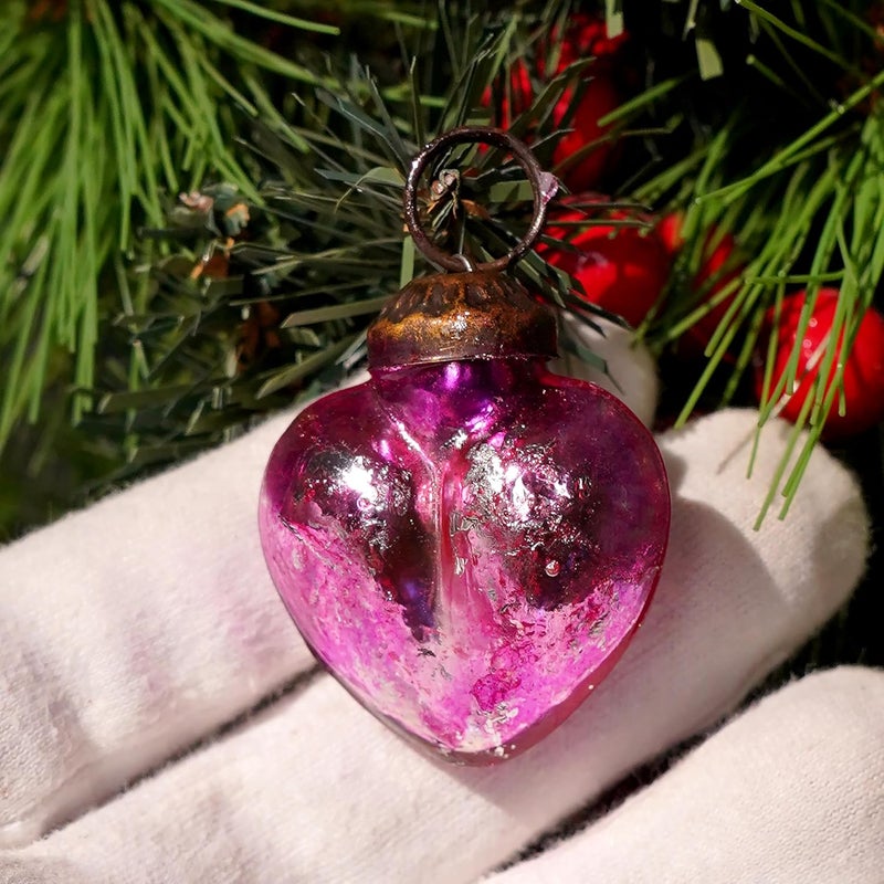 Indian-Shelf 300 Piece Glass Retro Multicolor Christmas Ornaments Decorative Mercury Mini Vintage Bulk Hanging Ornament for Halloween Christmas Tree New Year Valentine Day Holidays Event Wedding Party Decor  - Image 5