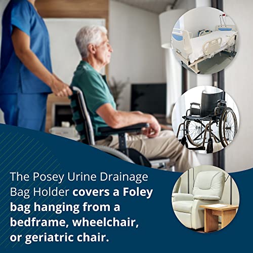 Posey TIDI Posey Urine Drainage Bag Holder – Canvas, Blue – Qty: 1 Urine Drain Bag Holder/Cover – Wheelchair Accessory – Seat Accessory – Bladder Control Devices – Catheter Bag Covers – Home Care - (8215) - Image 4