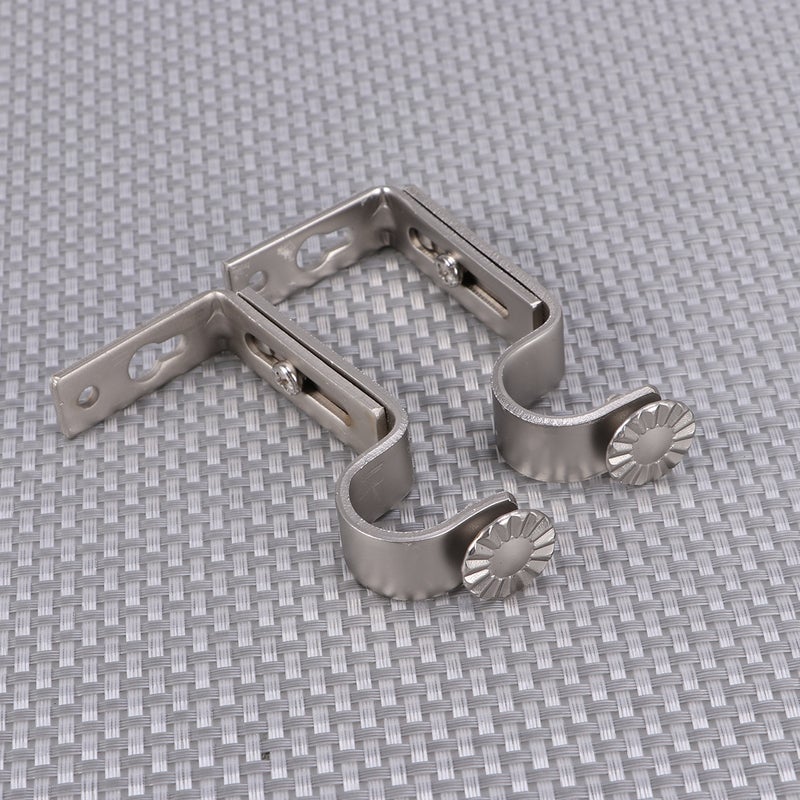 2pcs 18-22mm Adjustable Curtain Holder Curtain Drapery Rod Bracket (Matte Nickel-plated) - Image 1