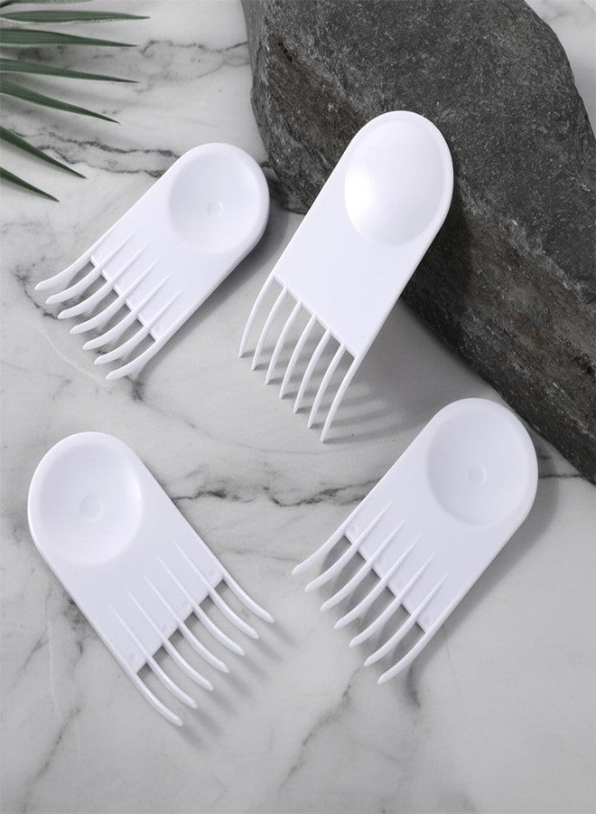 Macuezu 4 PCS Vegetable Chopper Cleaning Tools, Plastic Kitchen Cleaning Comb Tool, White Salad Chopper Cleaner Comb for Most Vegetable Choppers - Image 3