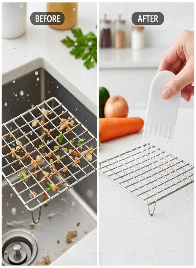 Macuezu 4 PCS Vegetable Chopper Cleaning Tools, Plastic Kitchen Cleaning Comb Tool, White Salad Chopper Cleaner Comb for Most Vegetable Choppers - Image 5