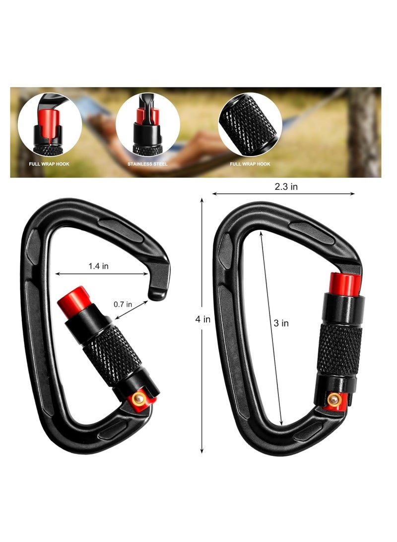 SYOSI Auto Locking Carabiner Clips - 24KN (5289lbs) Heavy Duty Carabiners, 2PCS Large Carabiner Clip for Keychains, Hammock, Camping, Gym, Hiking, Outdoor, Dog Leash - Image 3