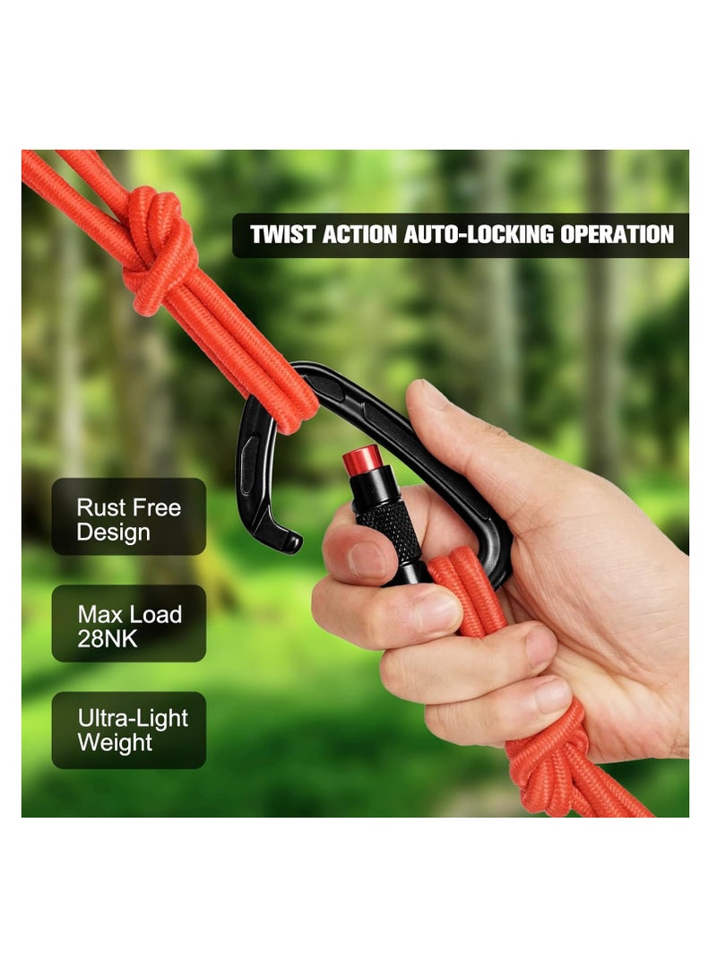 SYOSI Auto Locking Carabiner Clips - 24KN (5289lbs) Heavy Duty Carabiners, 2PCS Large Carabiner Clip for Keychains, Hammock, Camping, Gym, Hiking, Outdoor, Dog Leash - Image 4