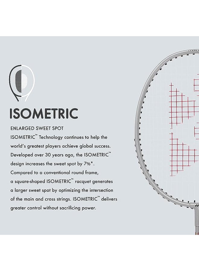 Yonex راكت بادلمنتون فضي من الألمنيوم Gr 303I مع غطاء كامل - Image 4