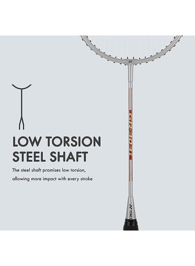 Yonex راكت بادلمنتون فضي من الألمنيوم Gr 303I مع غطاء كامل - Image 5