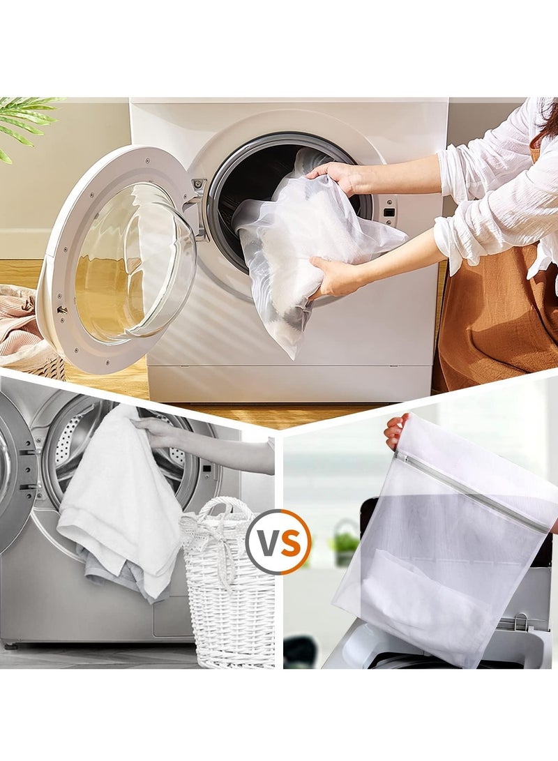 Zikra 3pcs Honeycomb Mesh Laundry Bags for Delicates with Zipper, Travel Storage Organize Bags, Wash Bags for Hosiery, Jacket, Coat, Blanket, Quilt, Sheet, Extra Strong - Image 2