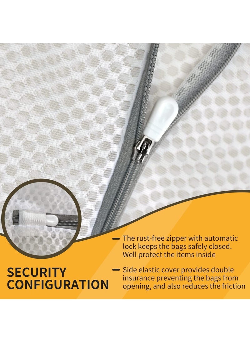 Zikra 3pcs Honeycomb Mesh Laundry Bags for Delicates with Zipper, Travel Storage Organize Bags, Wash Bags for Hosiery, Jacket, Coat, Blanket, Quilt, Sheet, Extra Strong - Image 4