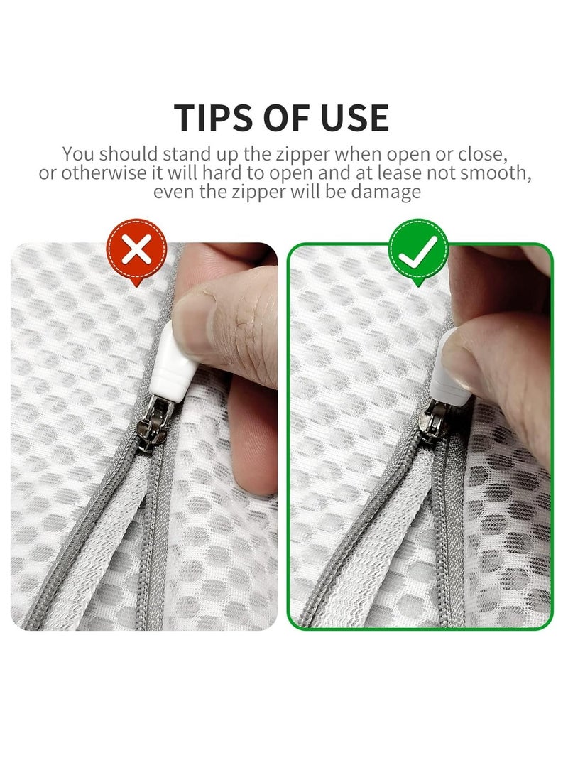 Zikra 3pcs Honeycomb Mesh Laundry Bags for Delicates with Zipper, Travel Storage Organize Bags, Wash Bags for Hosiery, Jacket, Coat, Blanket, Quilt, Sheet, Extra Strong - Image 3