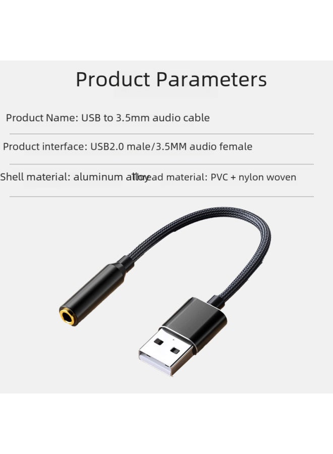 كرت صوت USB مع سماعة 2 في 1 - كمبيوتر محمول أو مكتبي - يعمل بدون تعريفات - كرت صوت مستقل - محول من USB إلى 3.5 مم للسماعات - Image 3