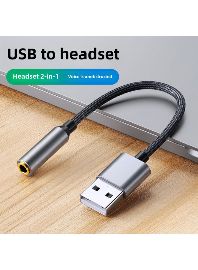 كرت صوت USB مع سماعة 2 في 1 - كمبيوتر محمول أو مكتبي - يعمل بدون تعريفات - كرت صوت مستقل - محول من USB إلى 3.5 مم للسماعات - Image 1