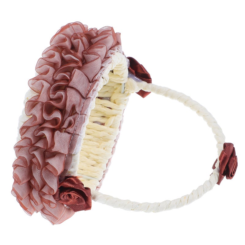 Elegant Hand Woven Wedding Floral Basket Multi-Functional Candy Storage Basket Diy Decorative Basket For Wedding Decor Bridal Showers And Parties - Image 4