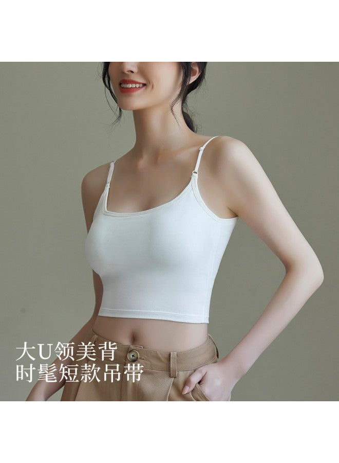 Moonbadi Women'S Padded Camisole Vest Made Of Xinjiang Cotton, High Elasticity, Breathable, Versatile For Outer Wear - Image 3