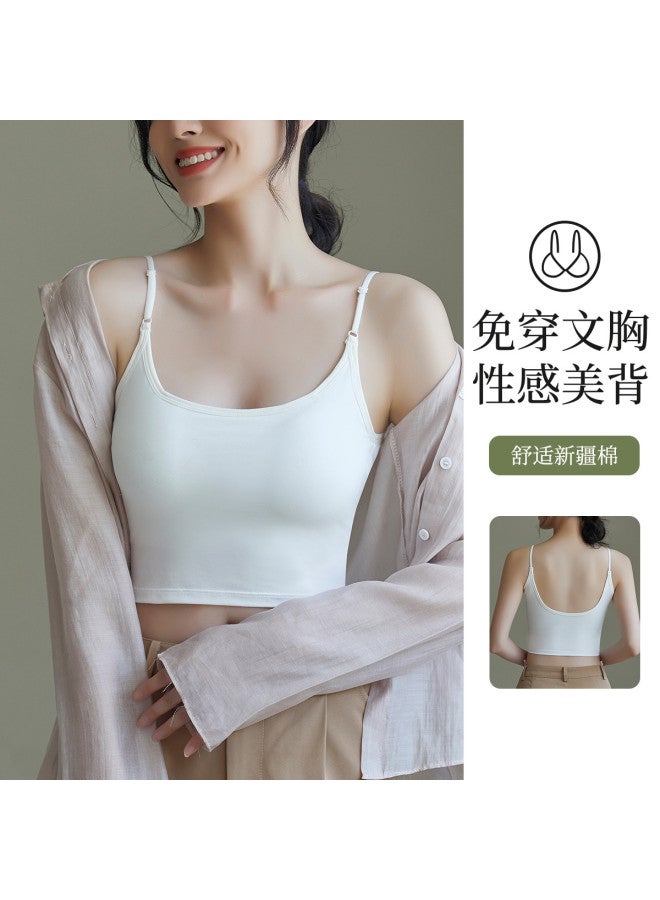 Moonbadi Women'S Padded Camisole Vest Made Of Xinjiang Cotton, High Elasticity, Breathable, Versatile For Outer Wear - Image 2