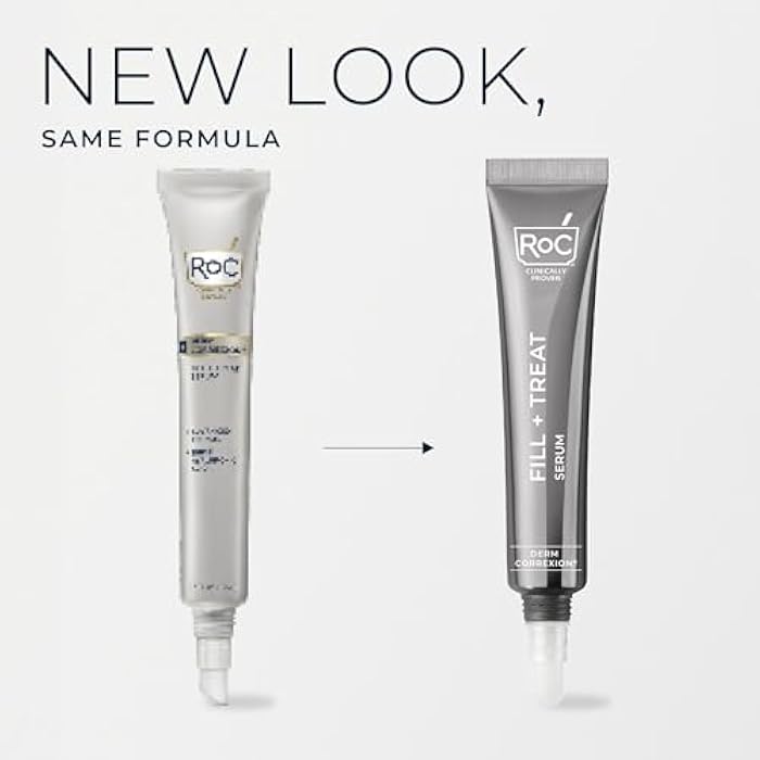 RoC Derm Correxion Fill + Treat Advanced Retinol Serum, Wrinkle Filler Treatment with Hyaluronic Acid for Crow's Feet, 11 Wrinkles, & Laugh Lines, (.5 fl oz) with Retinol Packette (Packaging May Vary) - Image 2