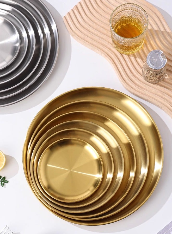 Morlife 304 Stainless Steel Dinner Plate，Stainless Steel Plates Set of 2 Metal Dinner Plates 30cm ,Shatterproof & Dishwasher Safe - Image 4