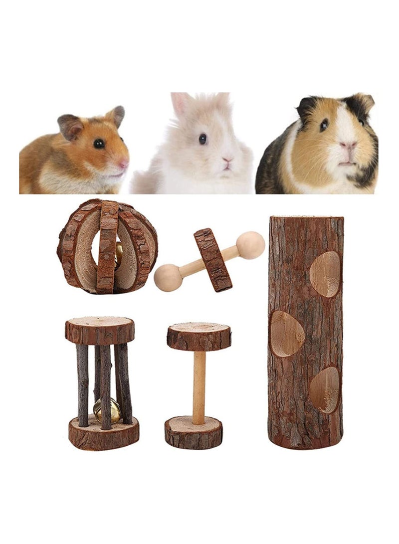 ألعاب المضغ للأسنان ملحقات قفص كرة الصنوبر الخشبي الطبيعي للهامستر - Image 2