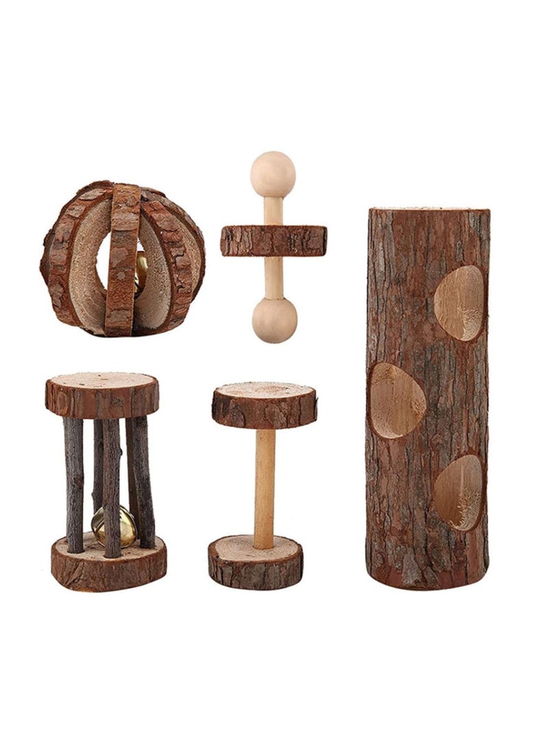 ألعاب المضغ للأسنان ملحقات قفص كرة الصنوبر الخشبي الطبيعي للهامستر - Image 3
