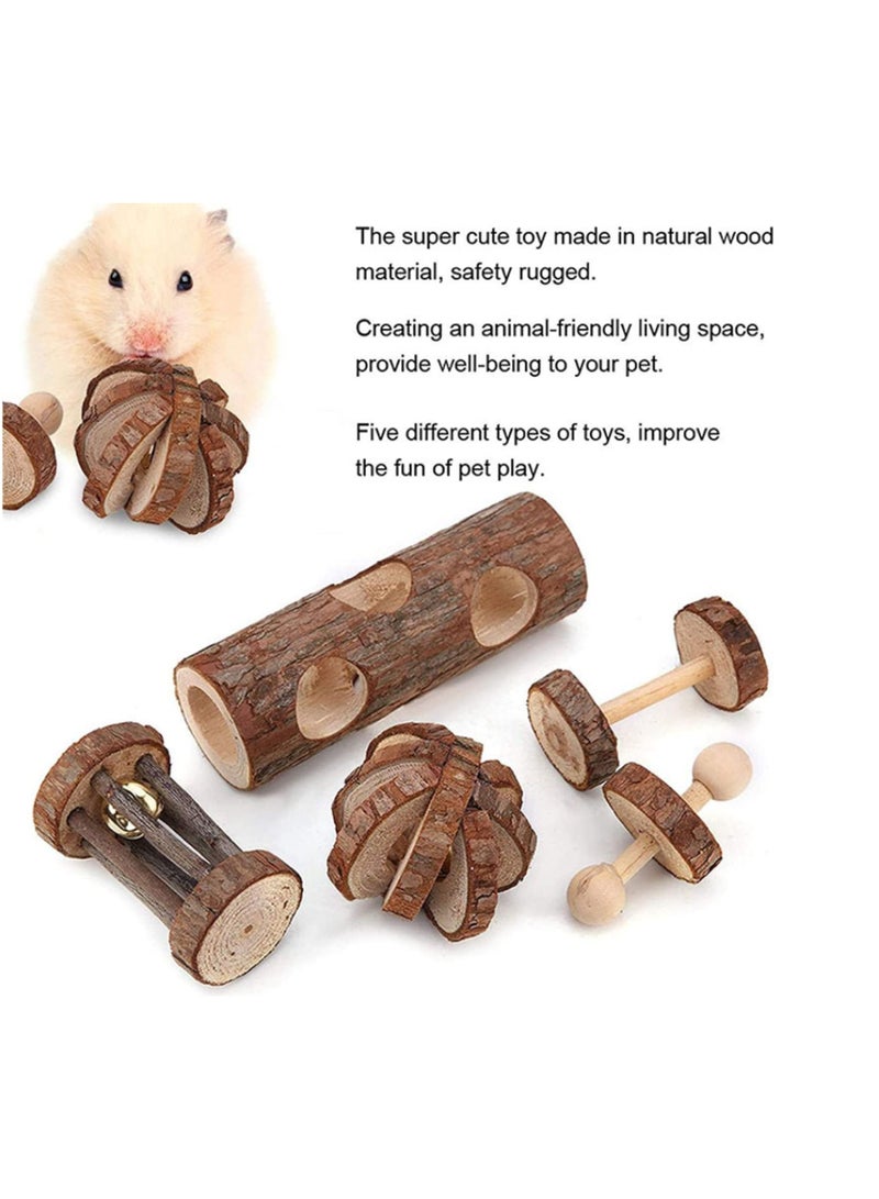 ألعاب المضغ للأسنان ملحقات قفص كرة الصنوبر الخشبي الطبيعي للهامستر - Image 5