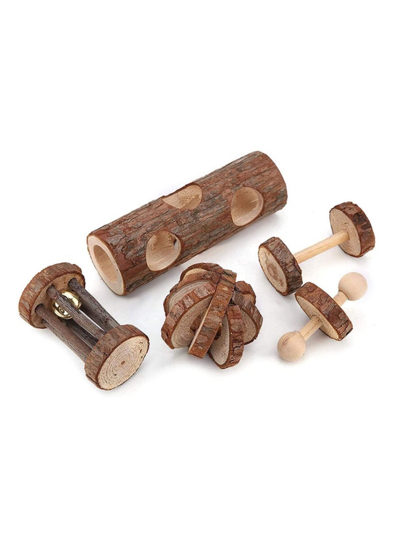 ألعاب المضغ للأسنان ملحقات قفص كرة الصنوبر الخشبي الطبيعي للهامستر - Image 1