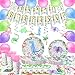 HaPiBiDesign Dinosaur Birthday Party Supplies for Girls  Pink Dinosaur Party Decorations  Balloons Birthday Banner Plates Cups Napkins Tablecloth Tableware Serves 20 - Image 4