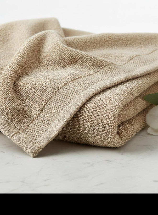 HOME ESSENTIALS Beige 8 Piece Bath Towel Set, 100% Cotton Soft & Super Absorbent Towels for Bathroom - 2 Large Bath Towels, 2 Hand Towels, 4 Washcloths, Quick Dry for Home, Gym & Spa - Image 2