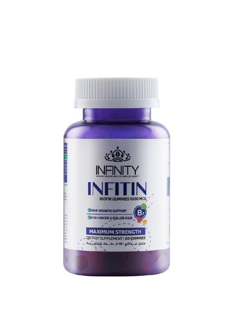 60 Gummies Infitin Biotin 1000 MCG