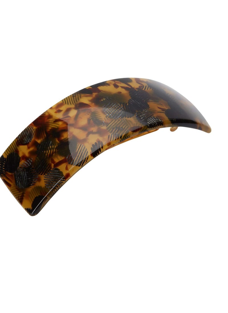 France Luxe France Luxe Rectangle Volume Barrette, Spot Tortoise  - Image 1