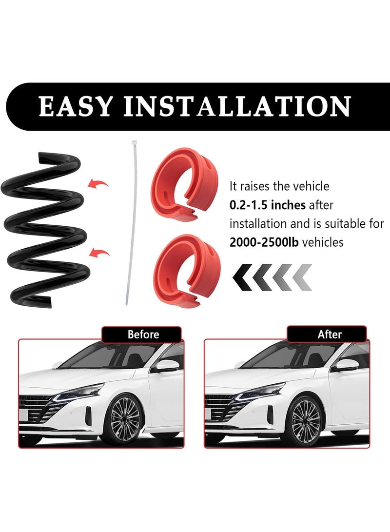 2PCS Front-Rear Coil Spring Spacer for 1.45''-1.65'' Spring Spacing,Heavy-Duty Coil Spring Booster Enhance Spring Rate,Universal Coil Spring Spacers Car Accessories for 2000-2500Lb Car - Image 4