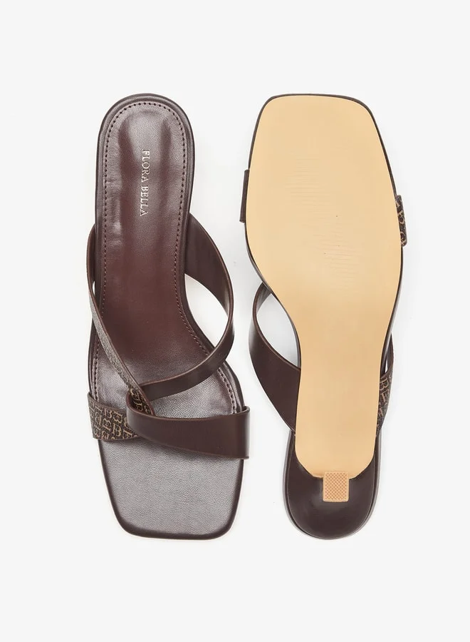 Flora Bella By Shoexpress Strappy Slip-On Sandals with Stiletto Heels