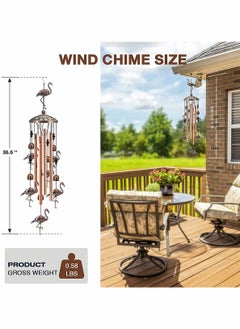 KASTWAVE Wind Chimes for Outside, Bird Windchime Deep Tone with Metal Tubes and Hanging Hook Outdoor Decor for Garden Patio Wind Bell (Bronze)  - Image 4