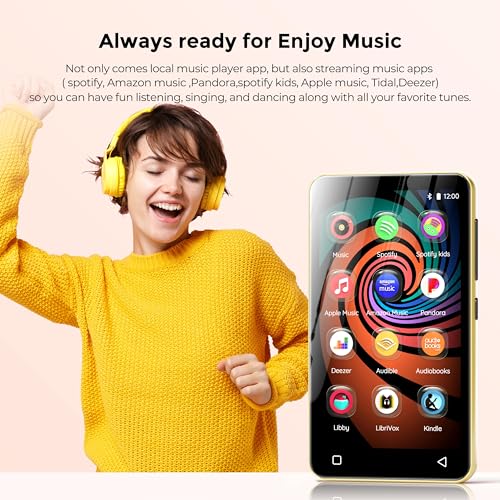 innioasis 160GB MP3 Player with Bluetooth and WiFi, innioasis Music Player with Spotify,Pandora,Amazon Music,4" Touch Screen Android MP4 MP3 Player for Kids with Libby,Audible(Black_Gold) - Image 2
