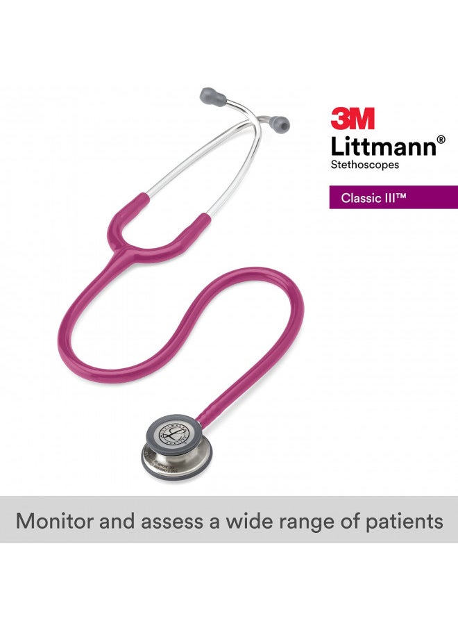 3M Littmann® Classic III Monitoring Stethoscope, Raspberry Tube, Stainless Stem and Headset, 27 inch, 5648 - pzsku/Z3E6ED7EB03EE3BCEC1BDZ/45/_/1731078105/3a288534-f975-455a-ab9c-ff44285277fe