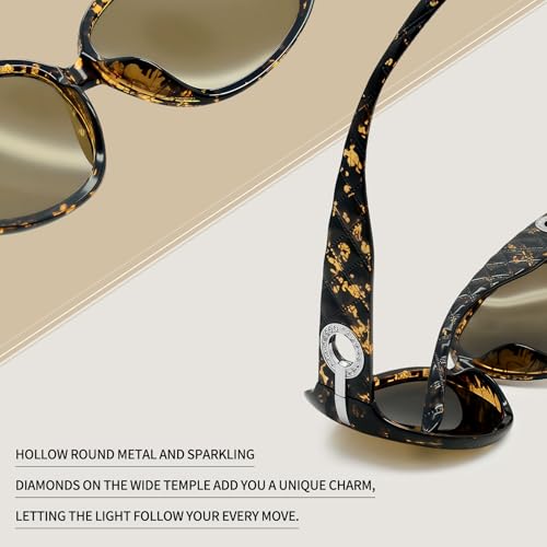 Joopin Big Sunglasses Trendy Large Rectangle Sun Glasses Polarized UV Protection Rhinestone Shades for Women Ladies Oversized Sunnies (Tortoise Brown) - Image 5