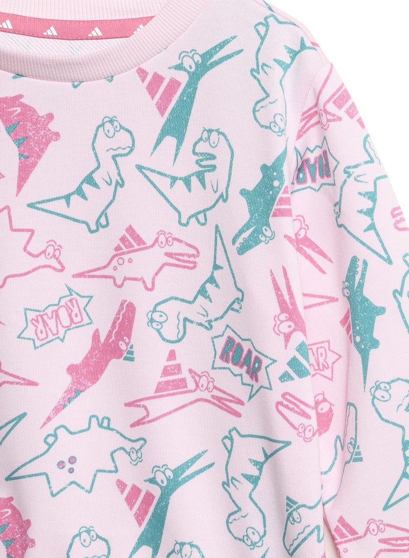 adidas بدلة رياضية وردية للأطفال - Image 3