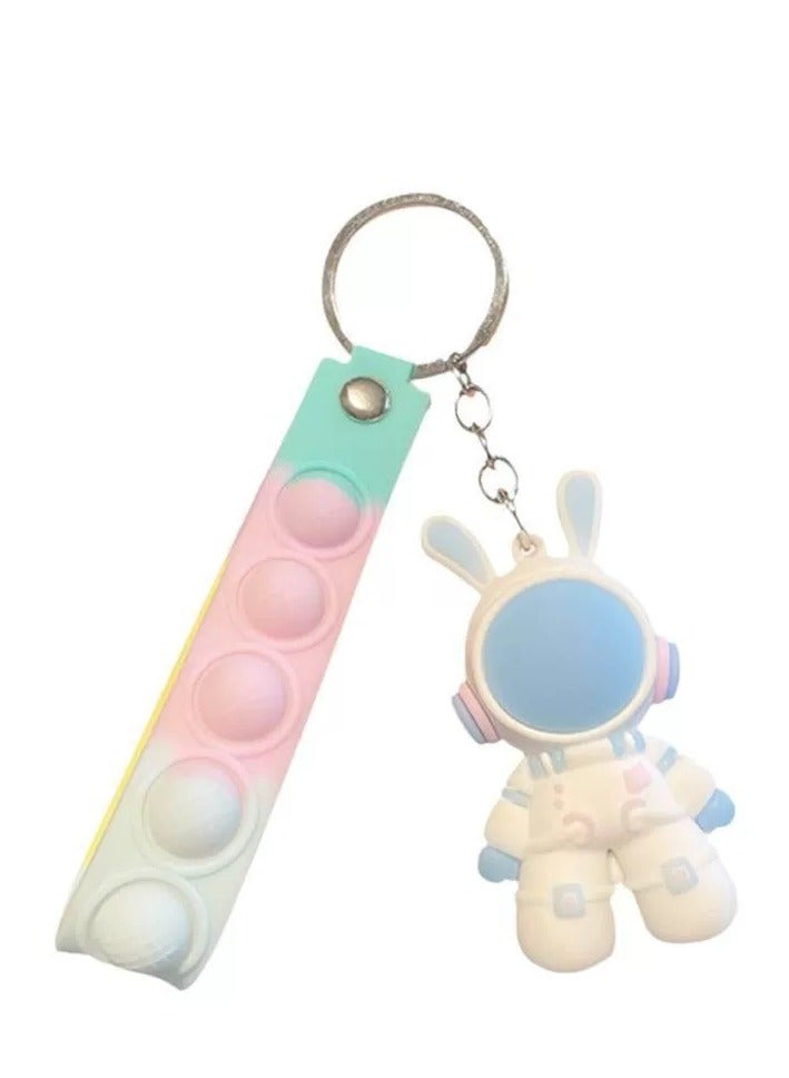 2PCS Cute Cartoon Wide Silicone Rope Keychain Doll Pendant School Bag Trendy Decoration Keychain  - Image 4