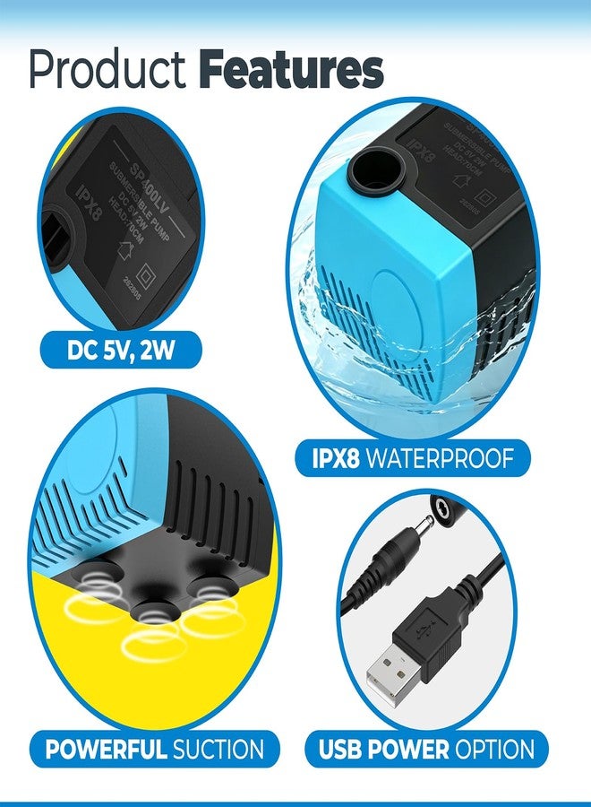 أنتوبيل مضخة غاطسة SP-400LV، مضخة نافورة مياه للحيوانات الأليفة، متوافقة مع PetSafe - Image 4