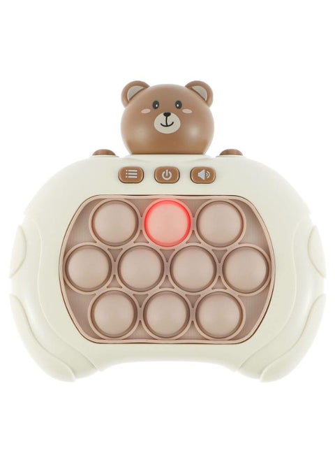 Syhnkzj Pop Light Up Game Fidget Toys,Light-Up Electric Push Pop Toy with 4 Playing Modes Battery Powered,Handheld Bubble Poppers Fidget Toy, Puzzle Game Machine for Kids Adults (Xiaomeng Bear)