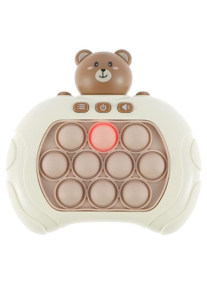 Syhnkzj Pop Light Up Game Fidget Toys,Light-Up Electric Push Pop Toy with 4 Playing Modes Battery Powered,Handheld Bubble Poppers Fidget Toy, Puzzle Game Machine for Kids Adults (Xiaomeng Bear) 