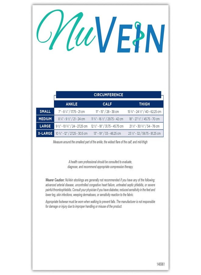 NuVein Medical Compression Stockings, 15-20 mmHg Support, Soft Comfort Microfiber, Thigh Length, Open Toe, Beige, Large - Image 5