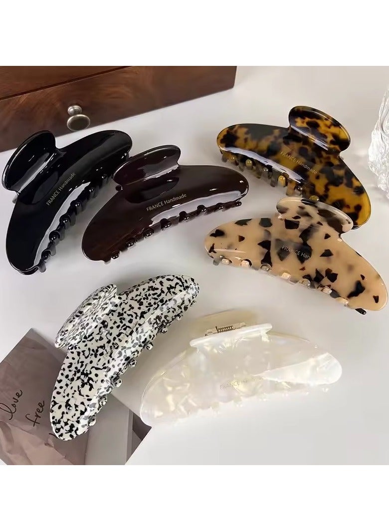 Goolsky Retro High Quality Acetate Hair Claw Large Barrettes For Women Elegant Hairpin Shark Clip Lady Leopard Hair Clips Headdress - Image 3