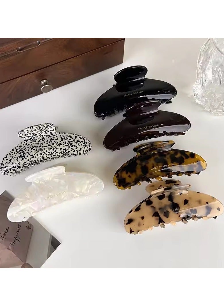 Goolsky Retro High Quality Acetate Hair Claw Large Barrettes For Women Elegant Hairpin Shark Clip Lady Leopard Hair Clips Headdress - Image 4