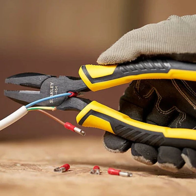 Stanley 7 Inch Combination Cutting Pliers with Bi-Material Grip Handle - Image 2