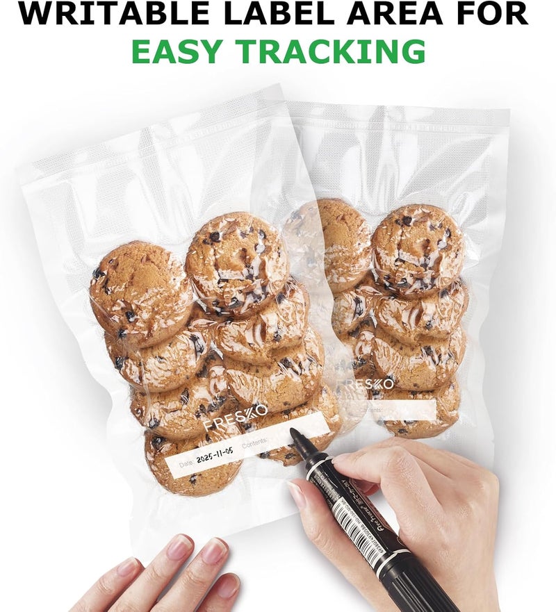 Fresko 8"x12" Food Vacuum Sealer Bags, 120Pcs PreCut Bags for Food Vacuum Storage, Vacuum Seal Food Sealer Bags with BPA Free and Heavy Duty, Great for Sous Vide Bag Meal Prep - Image 5