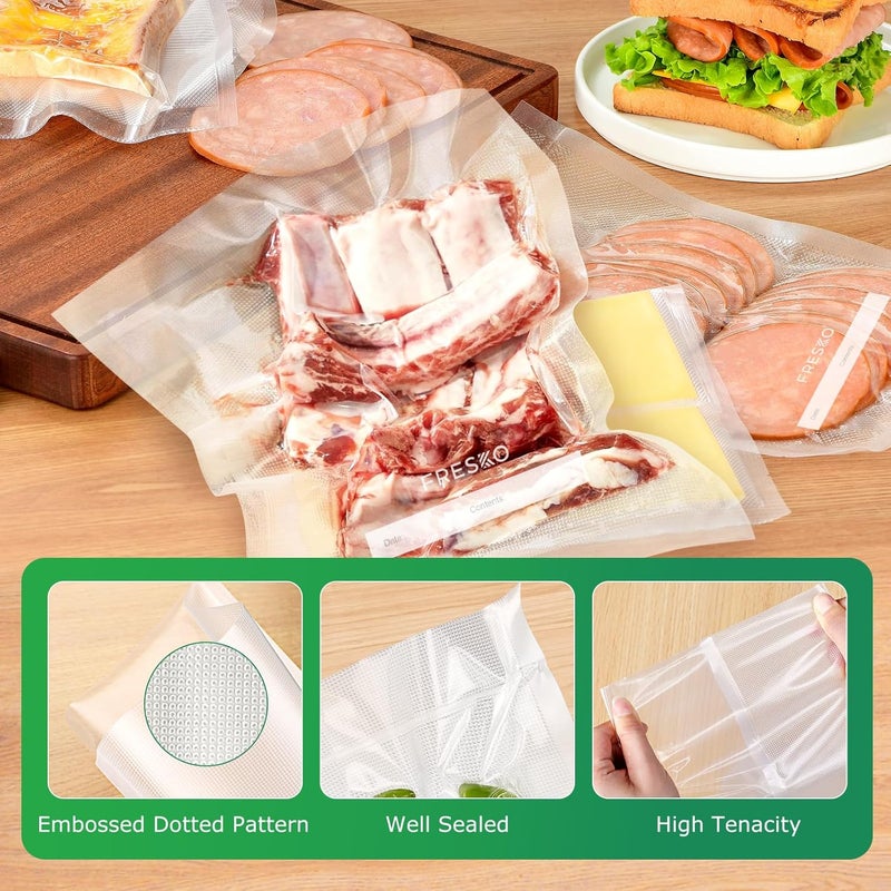 Fresko 8"x12" Food Vacuum Sealer Bags, 120Pcs PreCut Bags for Food Vacuum Storage, Vacuum Seal Food Sealer Bags with BPA Free and Heavy Duty, Great for Sous Vide Bag Meal Prep - Image 2