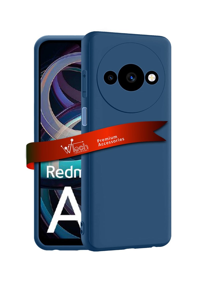 Wtech Soft Liquid Silicone Case Cover For Xiaomi Redmi A3 4G 2024 Navy Blue - Image 1