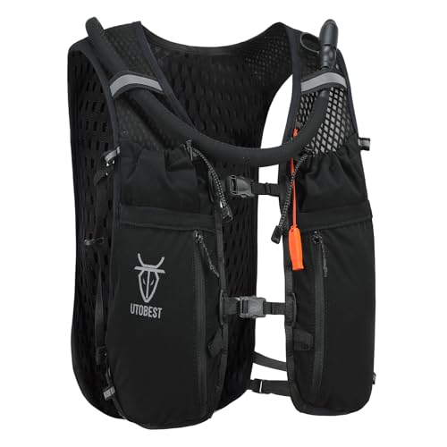 UTOBEST 10L Running Hydration Vest Lightweight Trail Running Vest for Women Men Adjustable Marathon Backpack for Running Black with 2L Bladder SM - Image 1