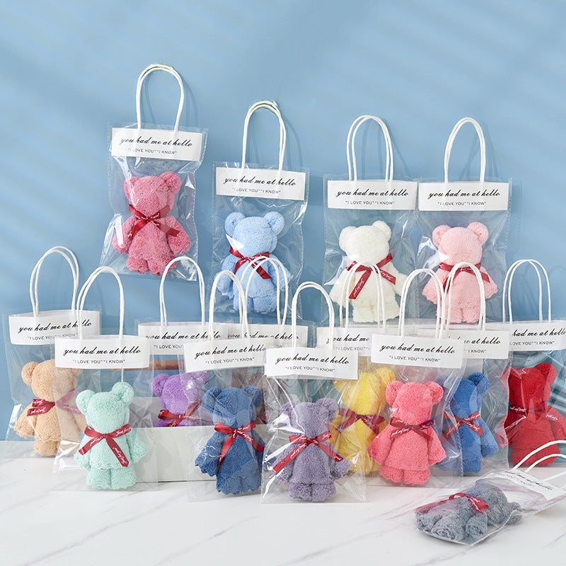 Coral Velvet Bear Towel Souvenir Small Towel Small Gift Towel Bear Handy Gift Wedding Souvenir Towel Baby - Image 5
